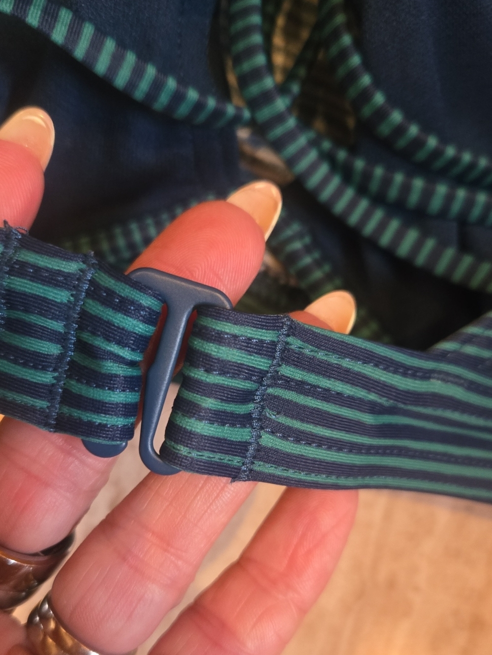 Prana Blue/Green Strappy Back Bikini Top - Picture 4 of 9